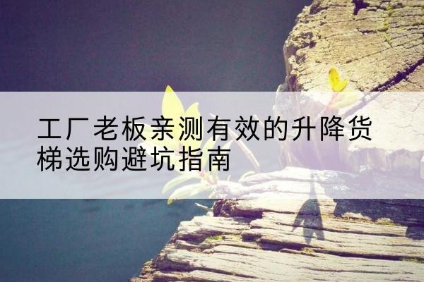 朔城升降货梯怎么选-工厂老板亲测有效的升降货梯选购避坑指南