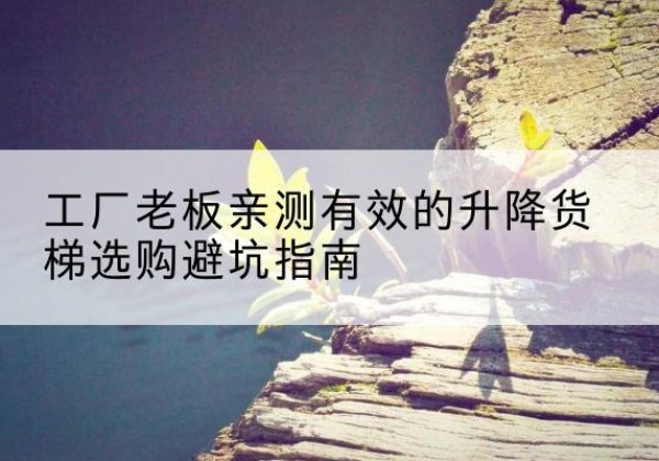 朔城升降货梯怎么选-工厂老板亲测有效的升降货梯选购避坑指南